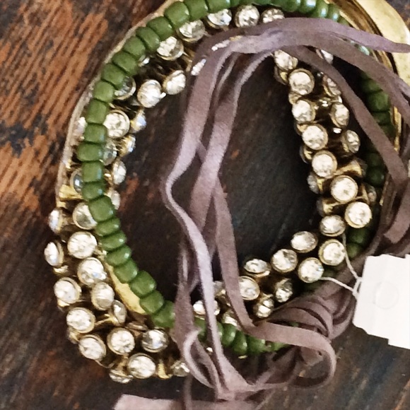 Boho Mixed Bracelet Set NWT Olive - Picture 5 of 6