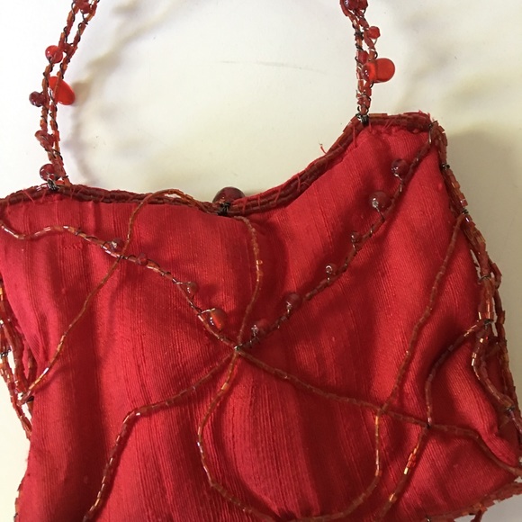 Satin beaded small evening bag - Picture 2 of 3