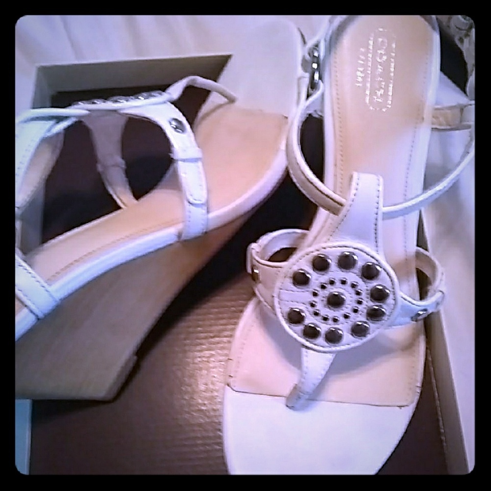 Sexy coach leather wedges
