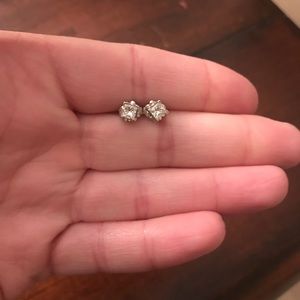 1 carat 14k white gold diamond earrings