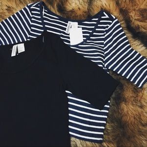 2 FOR 1 Basic Short Sleeves Crop Top