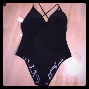 Volcom Black One Piece Reversible LG NEW w/Tag