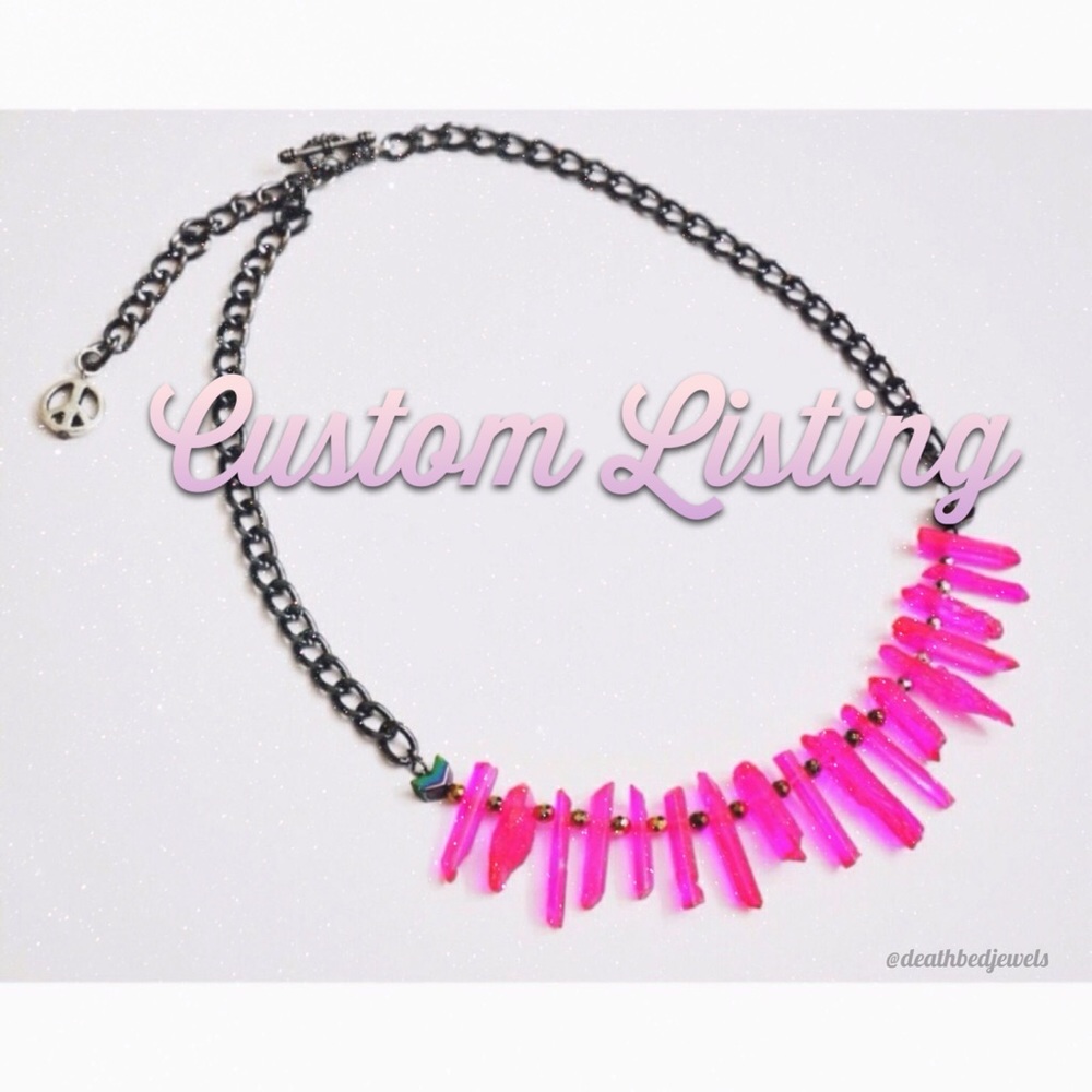 ⚡Custom Listing⚡️Quartz Rock Chain Statement Necklace