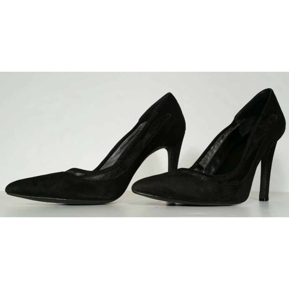 CALVIN KLEIN Black Suede Pump Heels Shoes Size 9.5