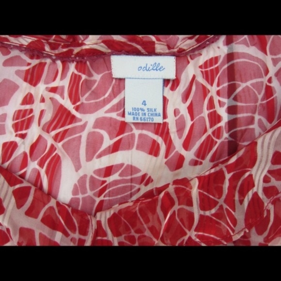 Anthropologie Red Silk Blouse - Picture 3 of 4