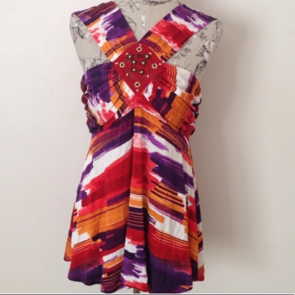 Boston Proper Colorful Sexy Sleeveless Top