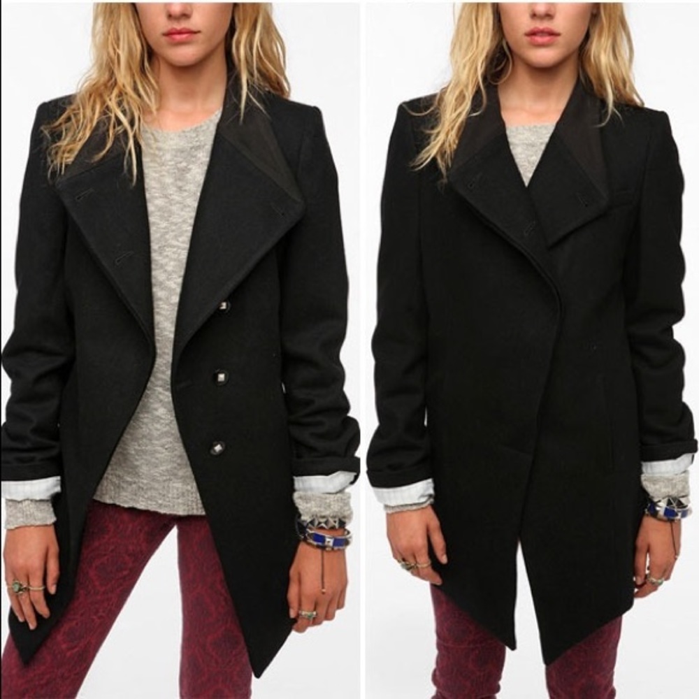 Urban Outfitters asymmetrical wool pea coat