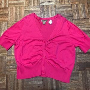 Notations Short Sleeve Button Down Cardigan SZ 1X