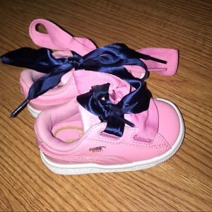 Puma basket patent pink toddler shoes Puma basket patent pink toddler shoes