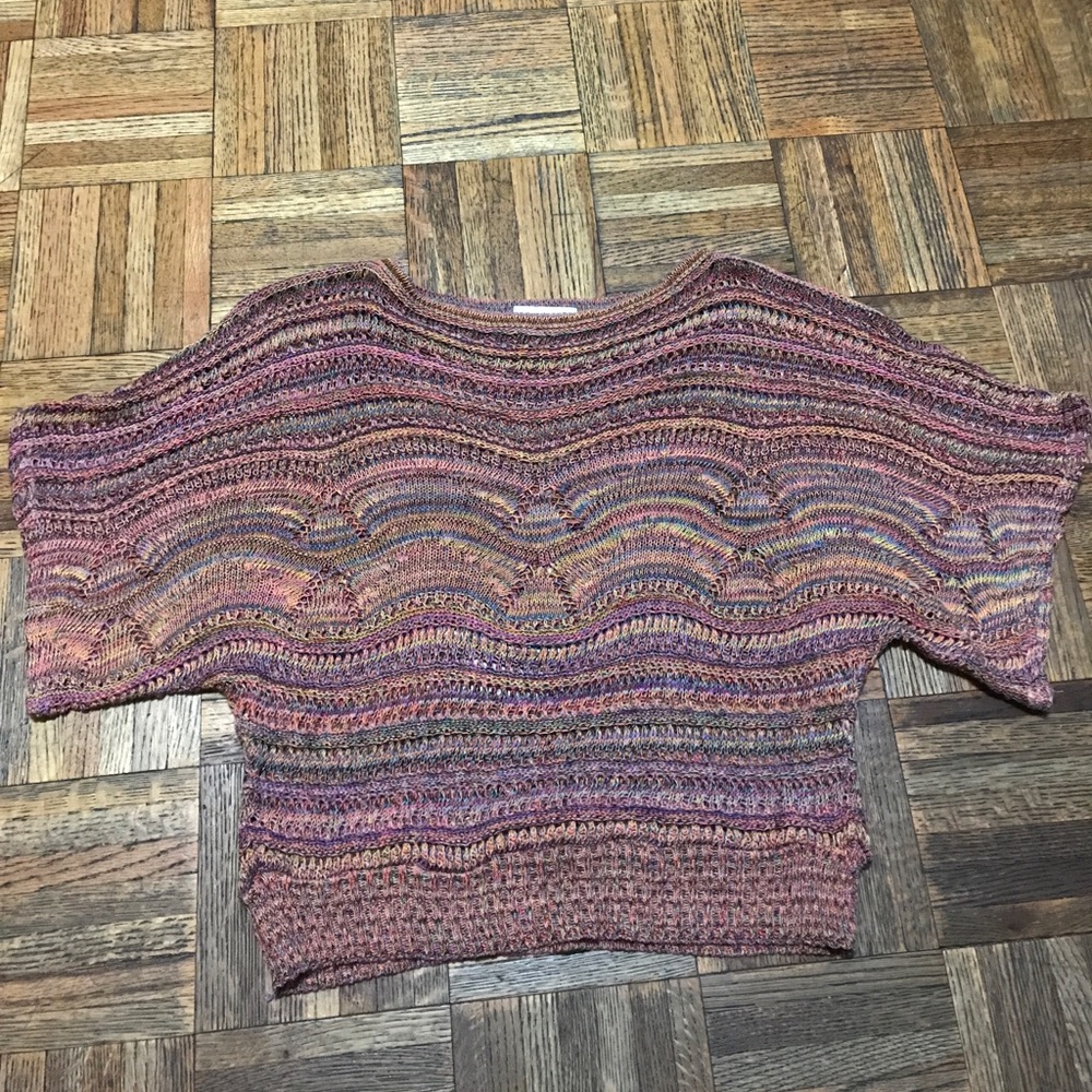 Cheslen Multicolored Crop Knit Top Size M