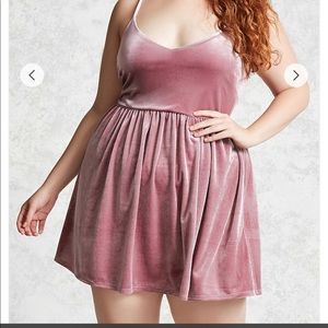 Forever 21+ pink velvet mini dress
