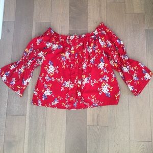 Gwen Off the Shoulder Button Down Top