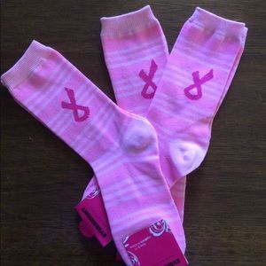 3 pair Breast Awareness Socks