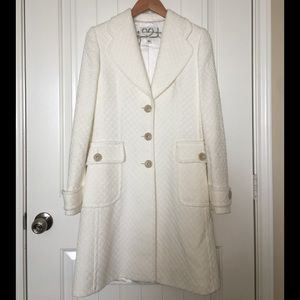 Banana Republic Ivory Tweed Coat