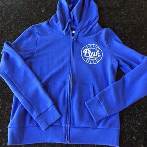 Pink blue and green zip up hoodie