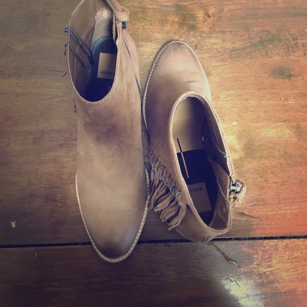 Ankle booties with fringe detail