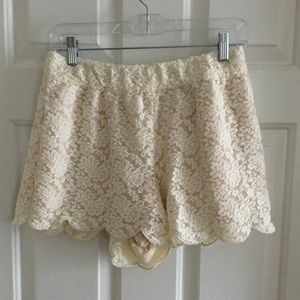 Free People Scalloped Lace Shorts