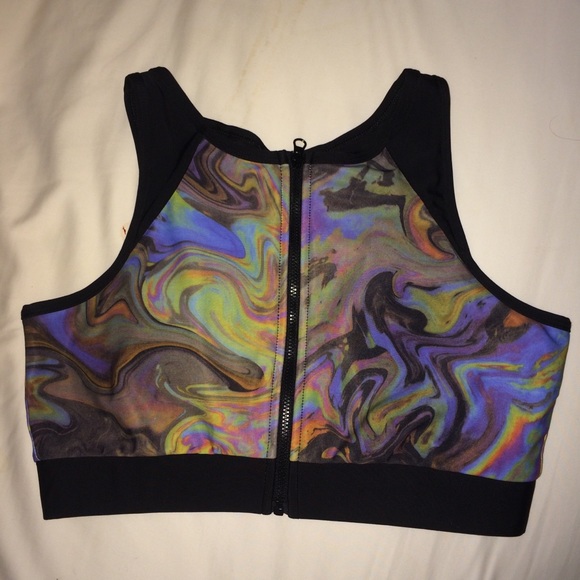 90 Degree By Reflex Other - ☀️SALE Reflex Zip Up Sports Bra Oil Spill Print