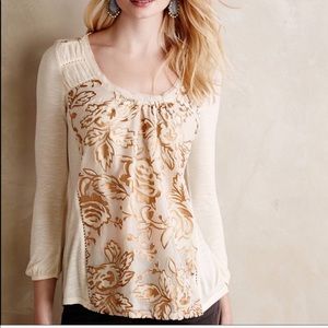 Meadow Rue Mariana burnout long sleeve velvet top Meadow Rue Mariana burnout long sleeve velvet top