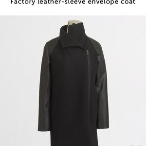 Jcrew Factory Leather Sleeve Envelope Coat