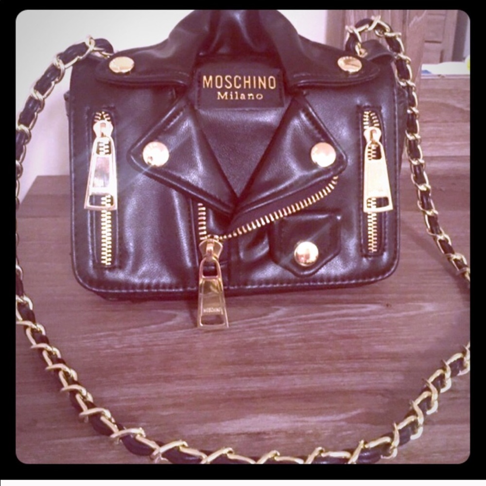 Black biker bag