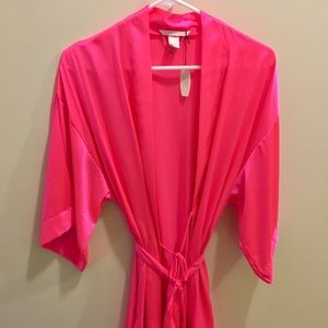 Victoria’s Secret silk hot pink robe!