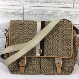 COACH SIGNATURE KHAKI CROSS BODY MESSENGER F70183 COACH SIGNATURE KHAKI CROSS BODY MESSENGER F70183
