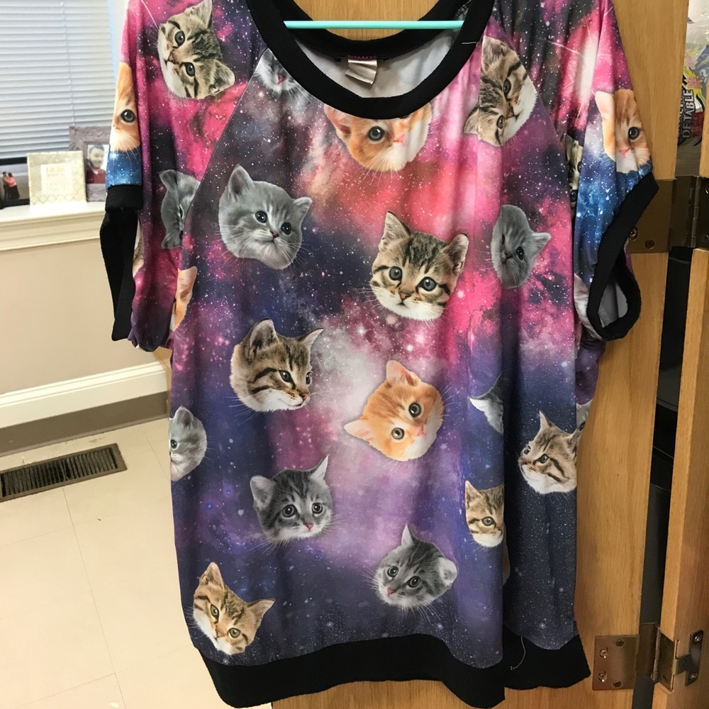 Funny galaxy cat shirt