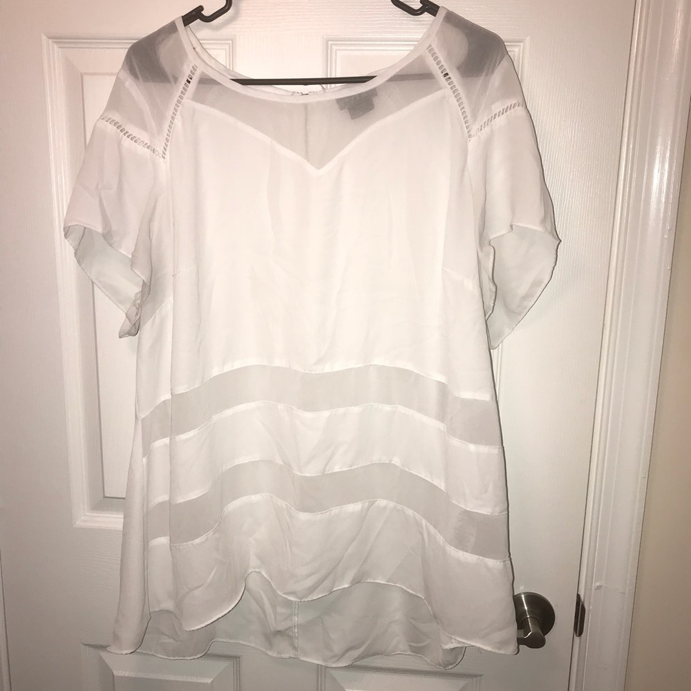 City Chic Sheer Paneled Shirt