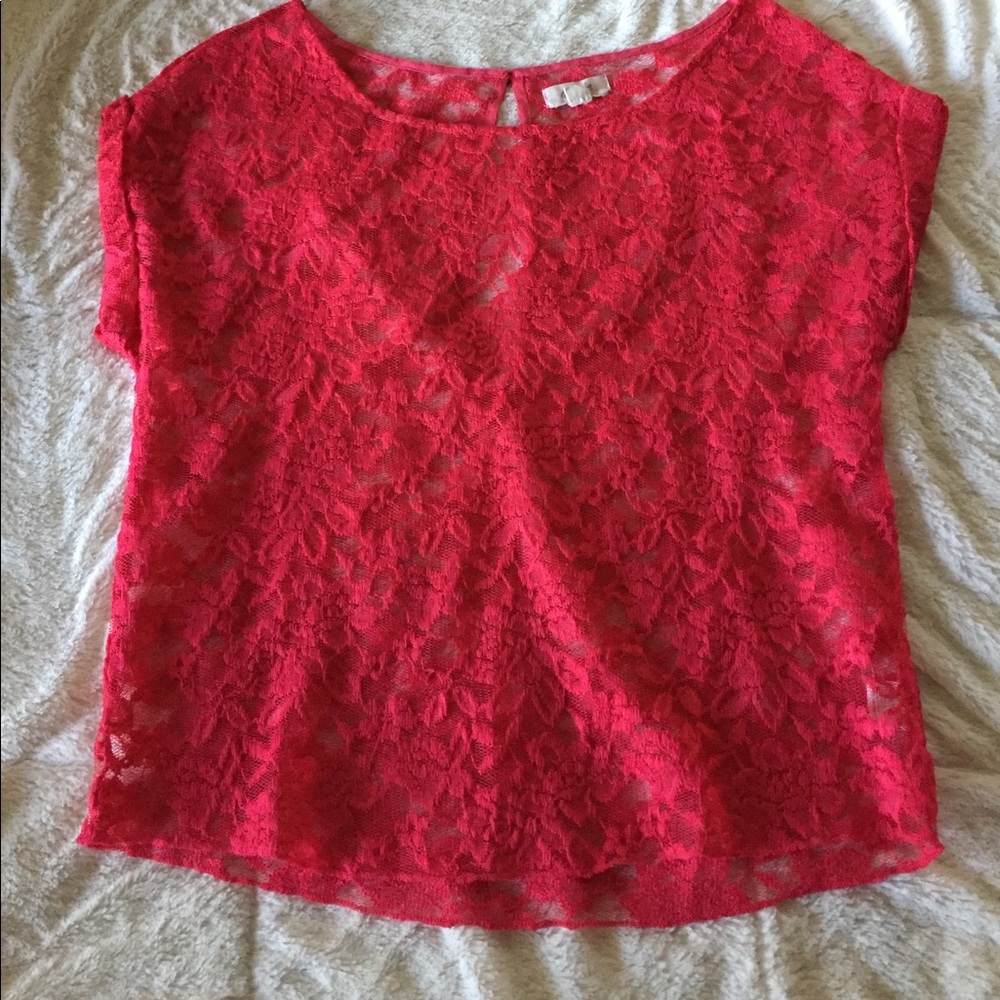 🎃 Pink lace tee