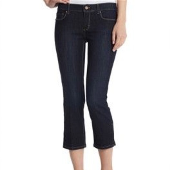 White House Black Market Denim - WHBM Noir Crop Ankle Zip Hem Jeans