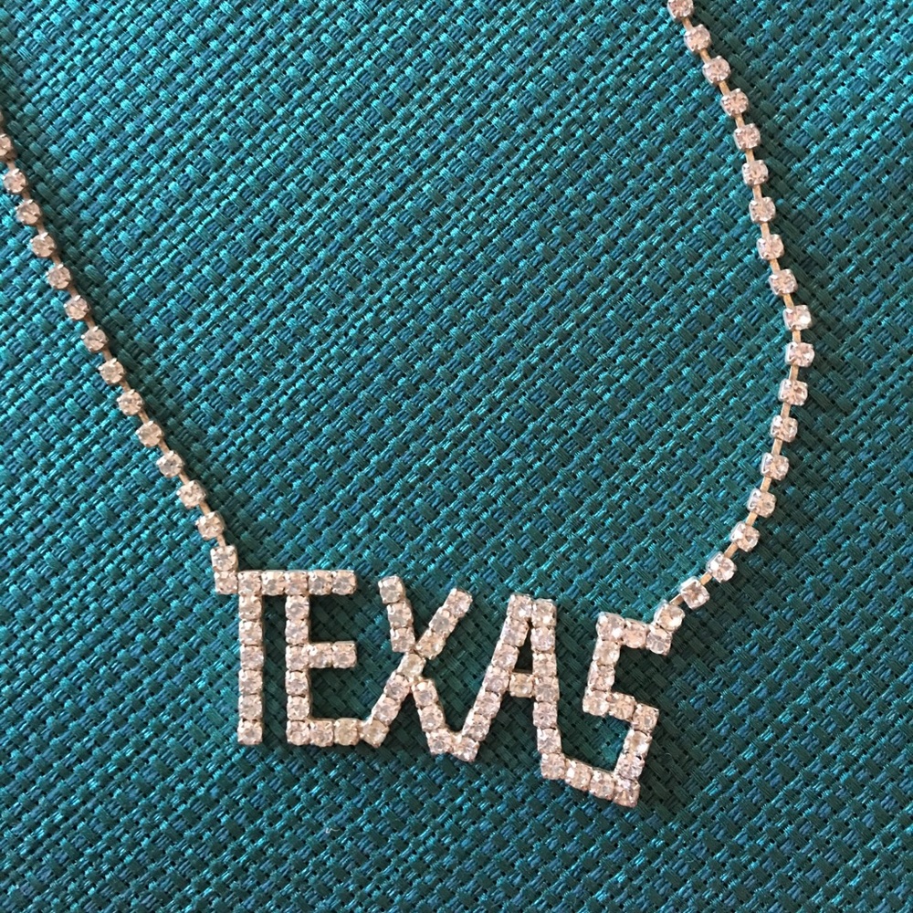Texas rhinestone choker necklace