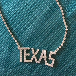 Texas rhinestone choker necklace