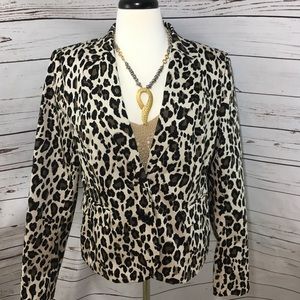 Banana Republic Leopard Print Blazer Sz 14 (NWT)