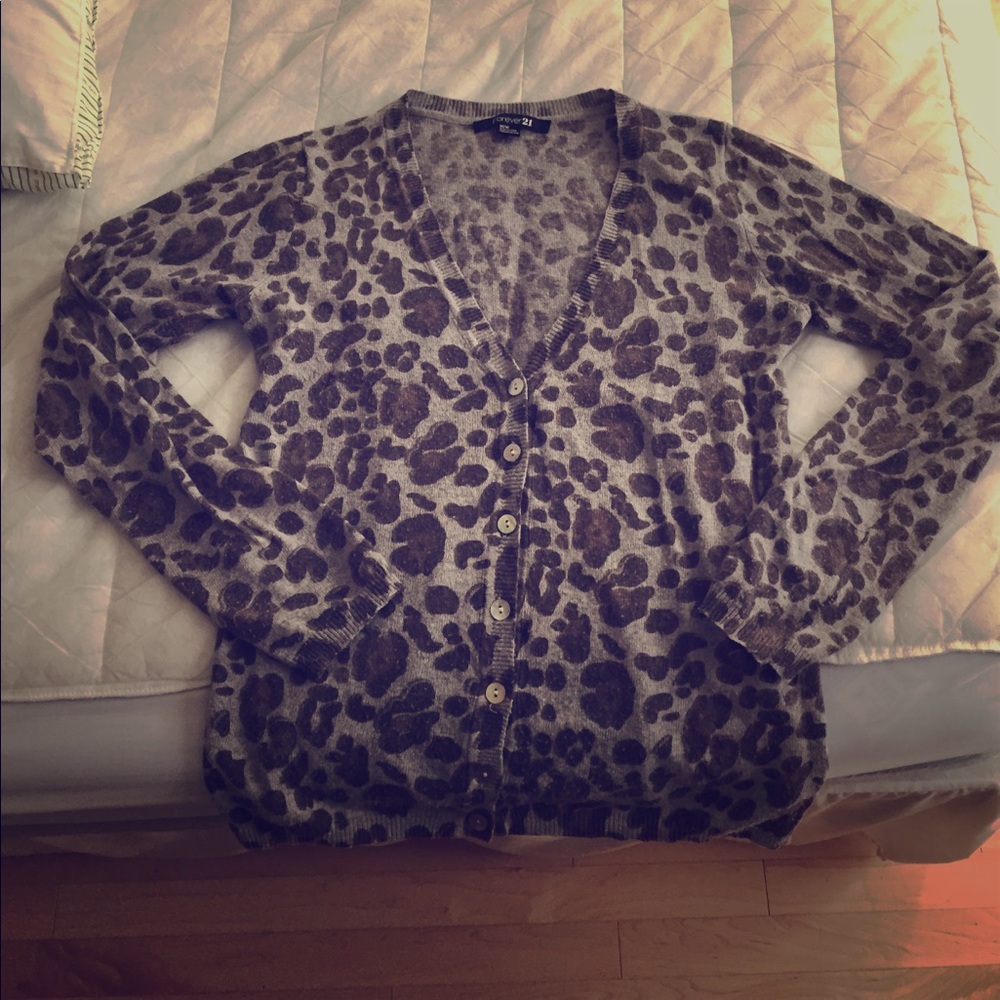Animal print cardigan
