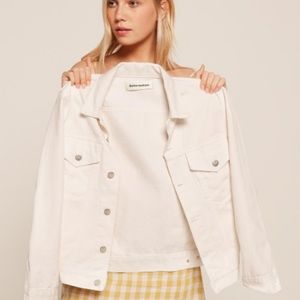 White denim Reformation Jacket