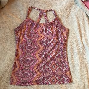 Prana built in bra pink tank top