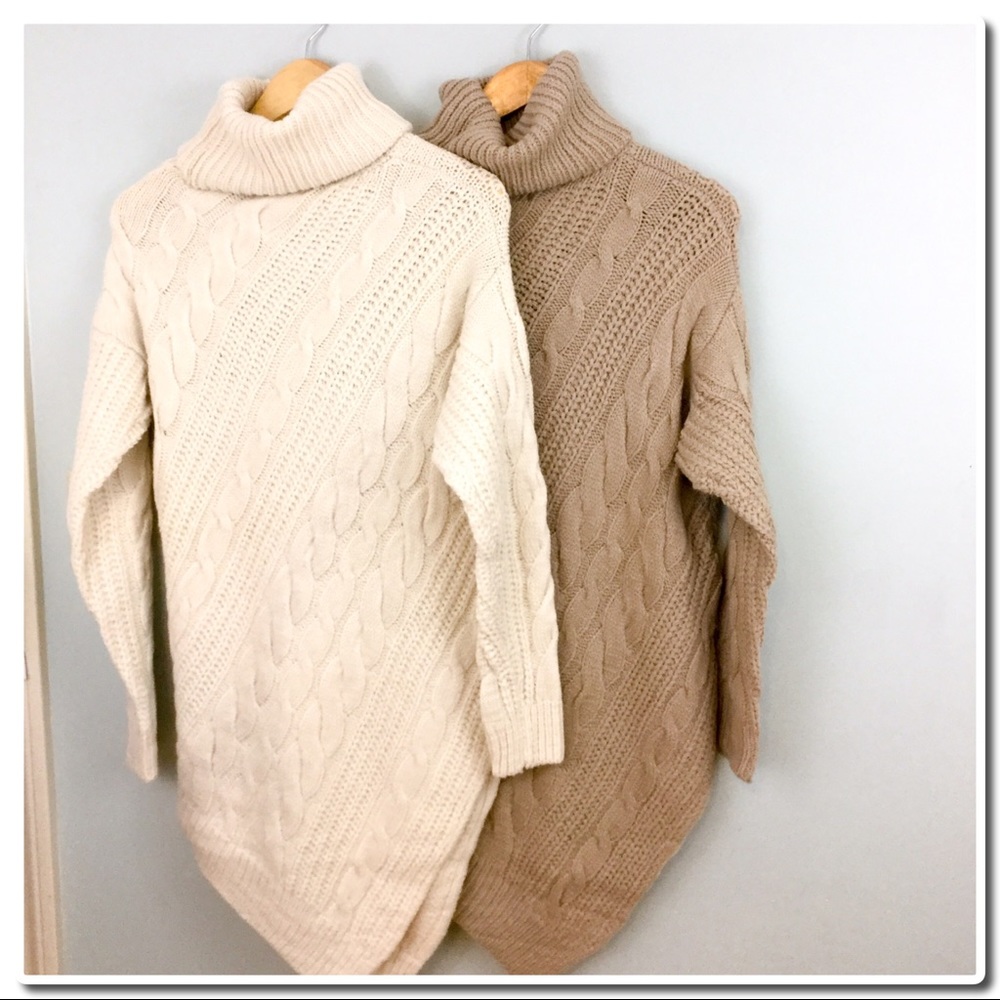 Cozy Knit crochet turtleneck sweater Ivory - Picture 5 of 6