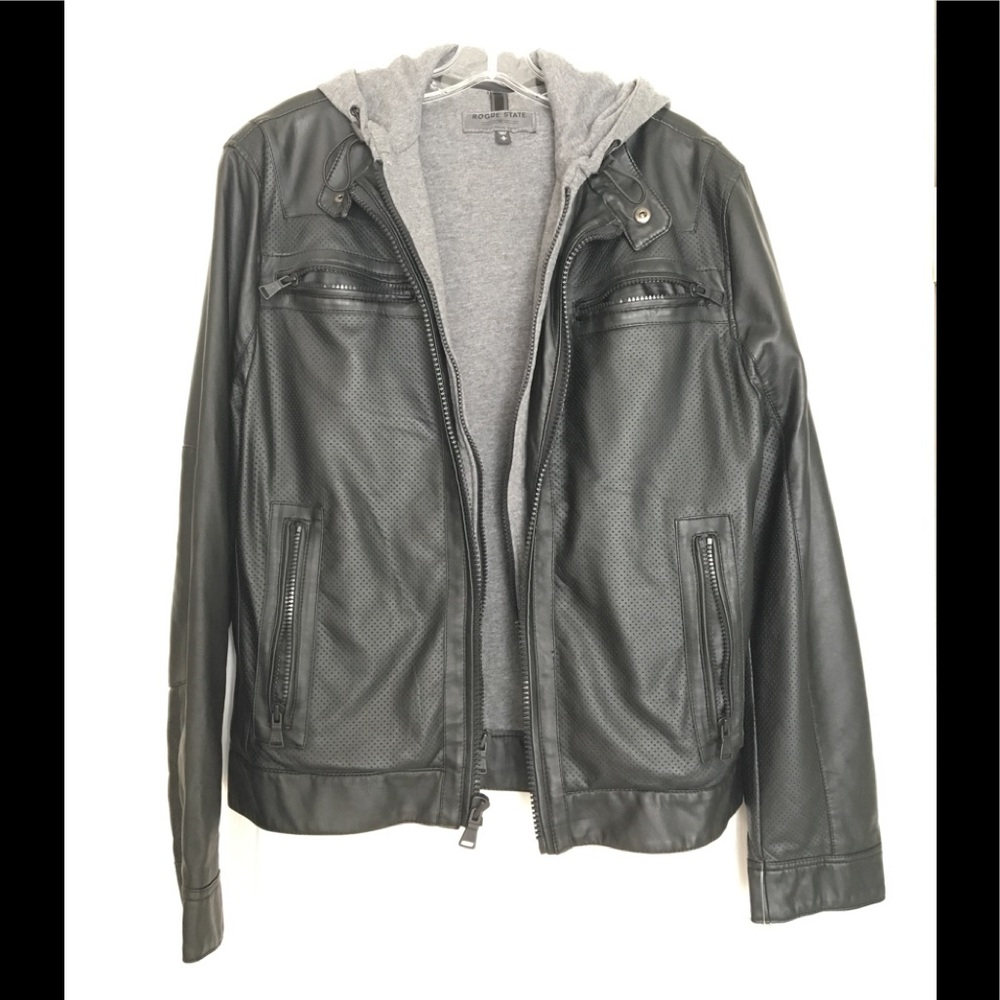 Rogue State Faux Leather Hooded jacket