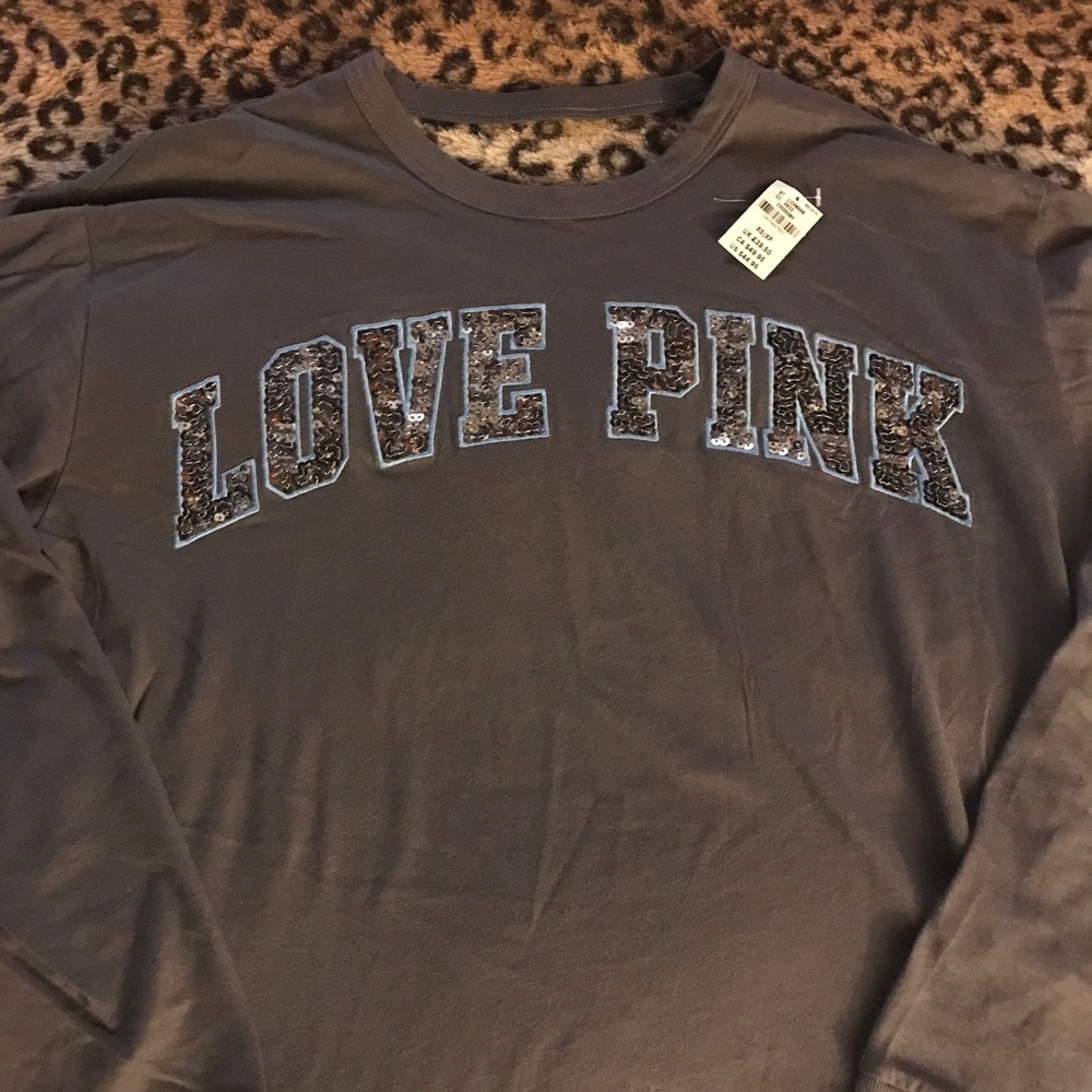 Pink VS long sleeve open back T-Shirt