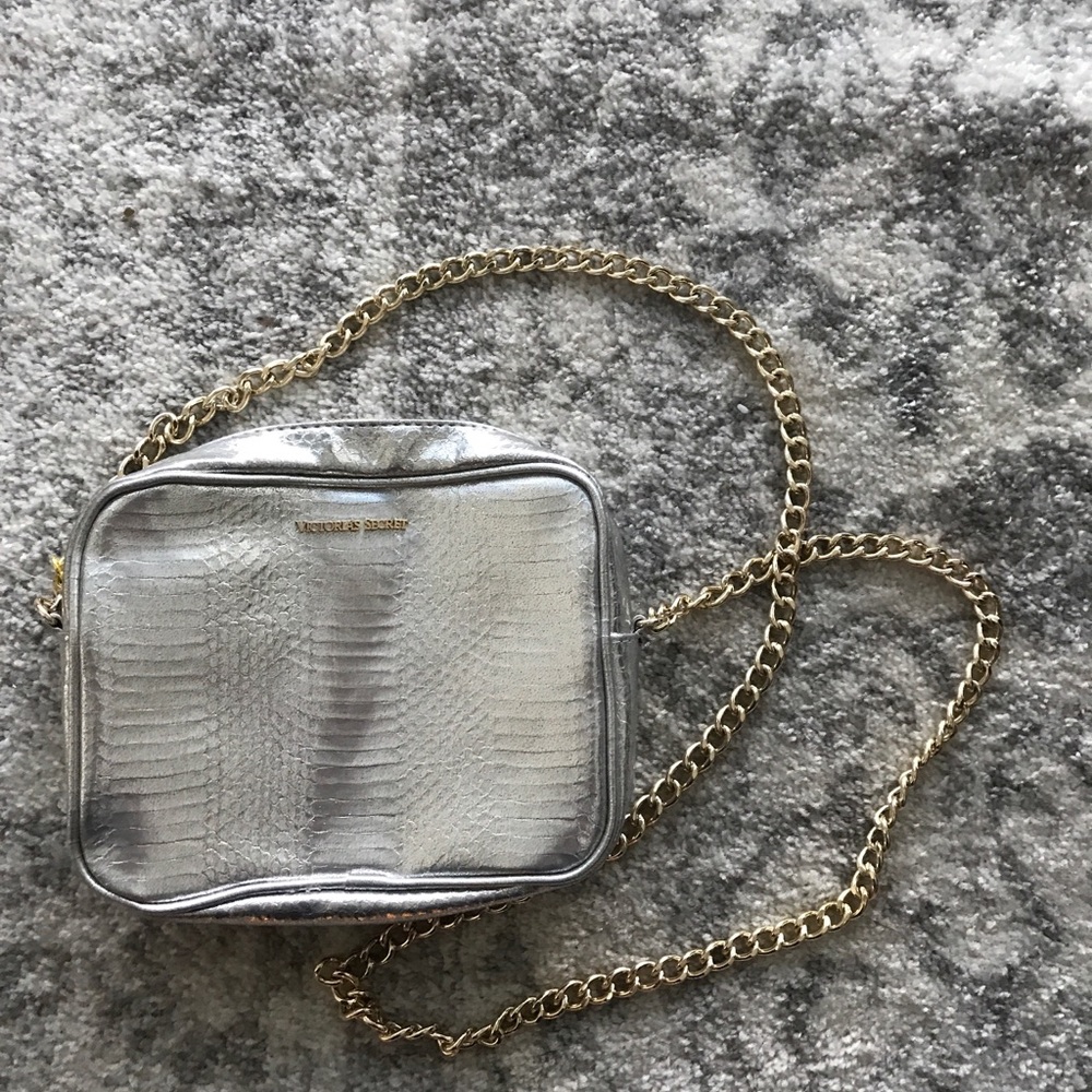 Victoria’s Secret crossbody silver bag