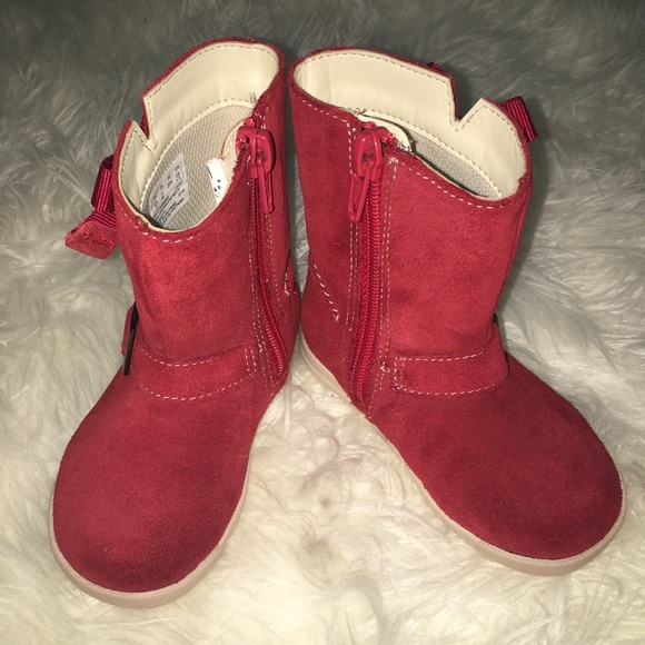 Clarks Shoes Toddler Girl Boots Red Suede Poshmark