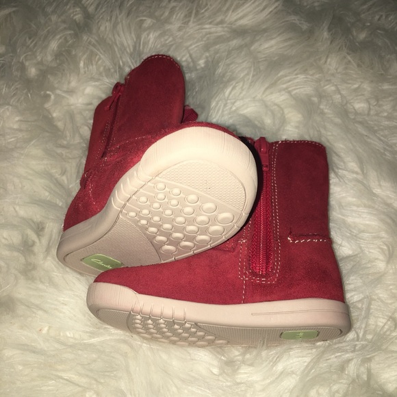 Clarks Shoes Toddler Girl Boots Red Suede Poshmark