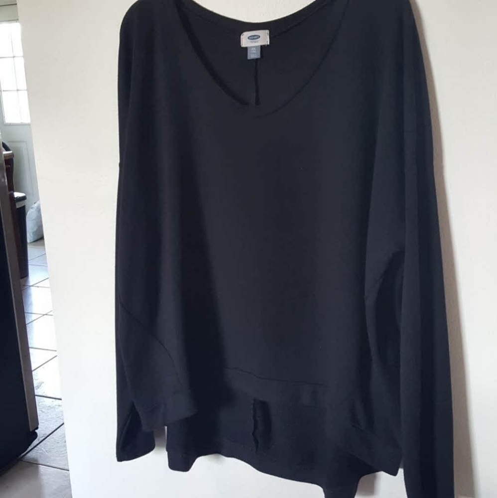 High-low knit pullover