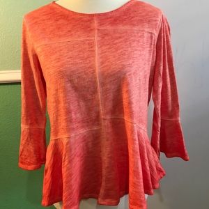 Anthropologie Akemi + Kin Coral peach Peplum Tee Anthropologie Akemi + Kin Coral peach Peplum Tee
