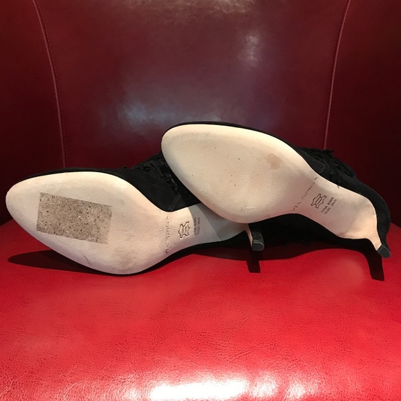 LAST CHANCE! Via Spiga -Black Suede Fringe High Heel Booties - Picture 6 of 6