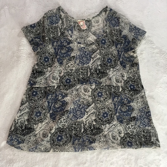 Robin K Heritage sheer paisley flower design top M - Picture 4 of 8