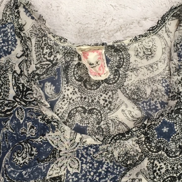 Robin K Heritage sheer paisley flower design top M - Picture 5 of 8