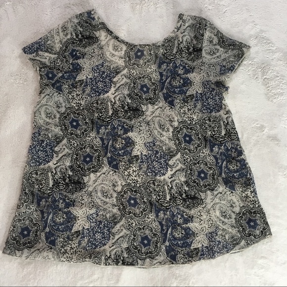 Robin K Heritage sheer paisley flower design top M - Picture 7 of 8