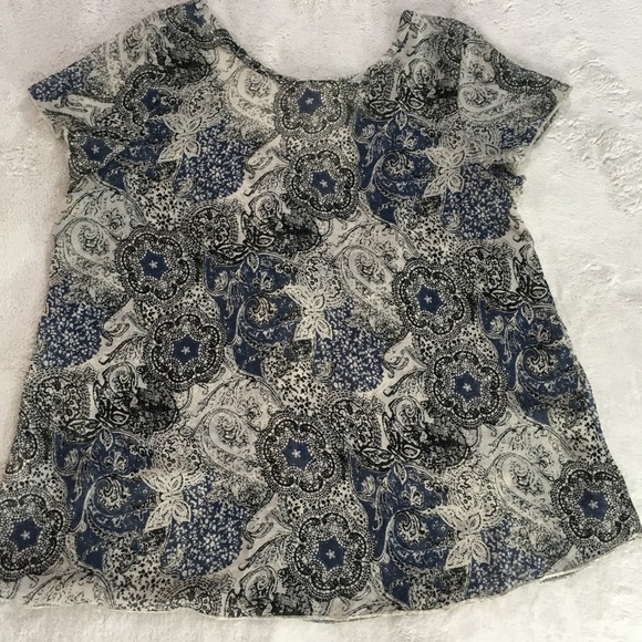 Robin K Heritage sheer paisley flower design top M - Picture 8 of 8